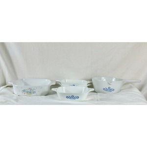 Vintage Corning Ware Blue Cornflower Lot of 4 Bakeware, Saucepan  A1,P89,P41,